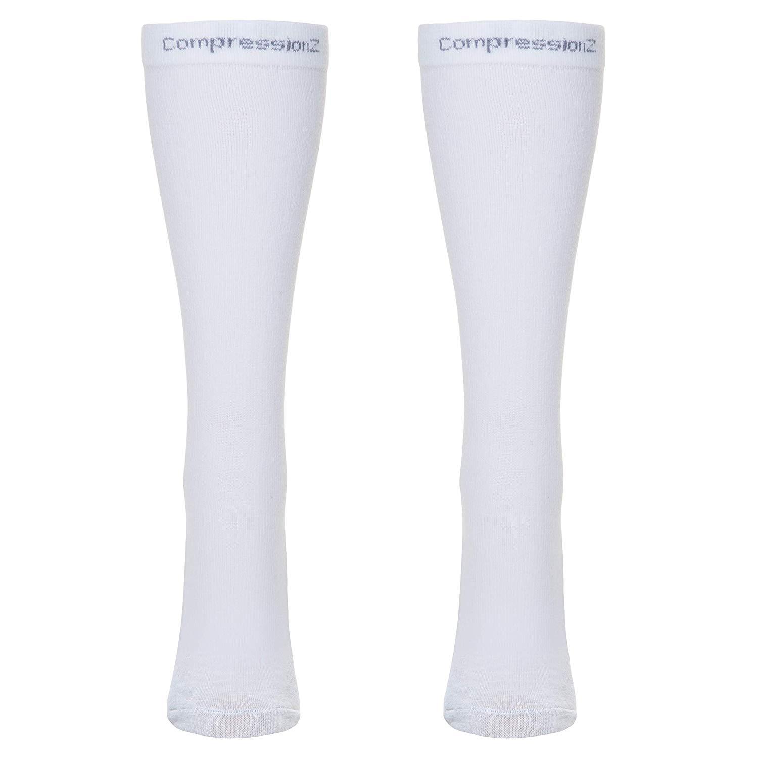 Compression Socks (20-30 mmHg) - White 2 Pack