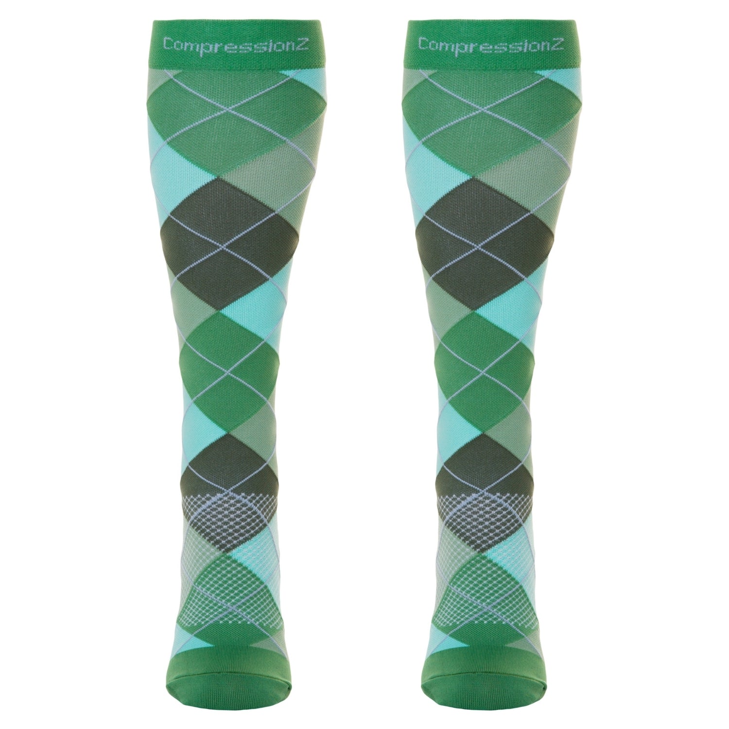 Compression Socks (20-30 mmHg) - Argyle Green