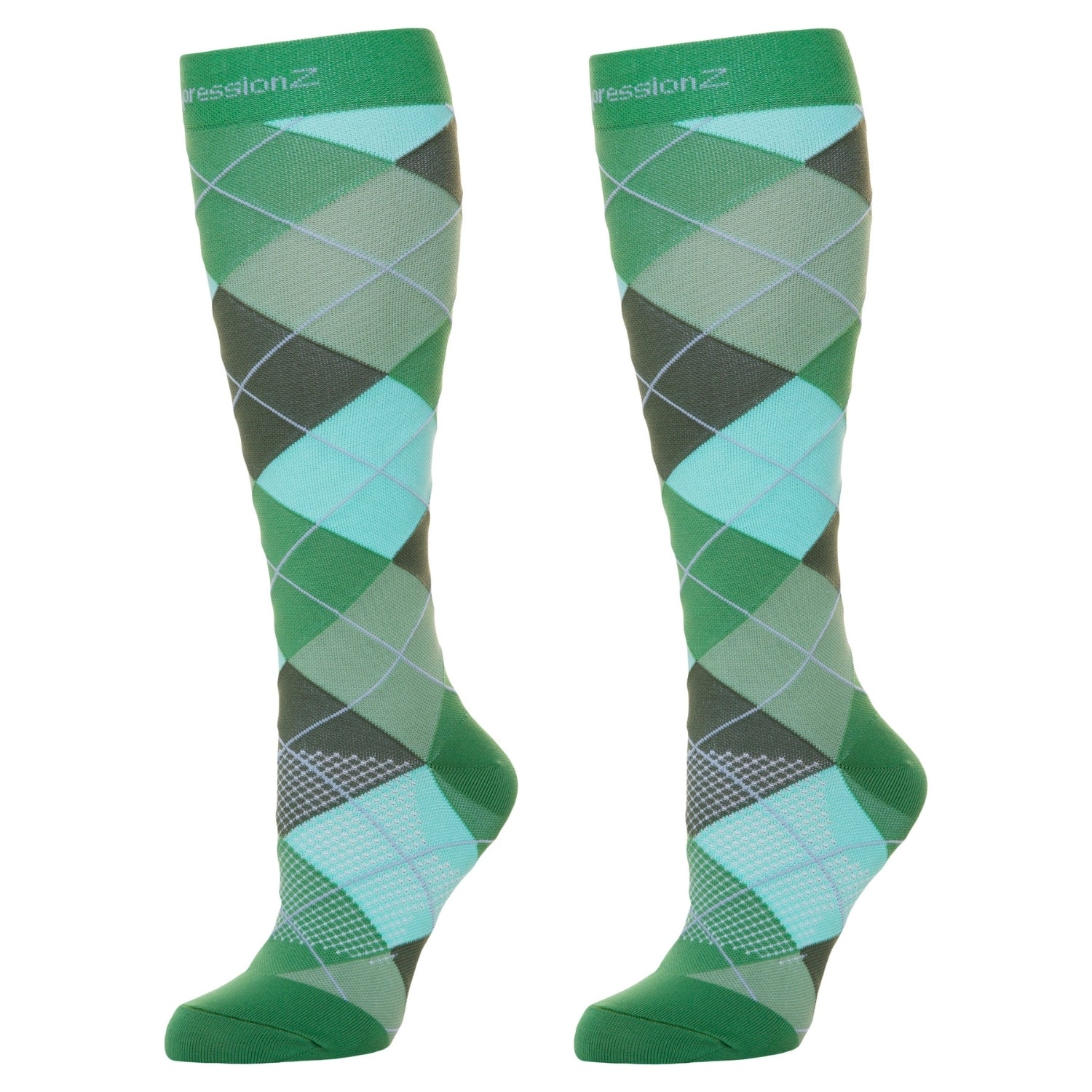 Compression Socks (30-40 mmHg) - Argyle Green
