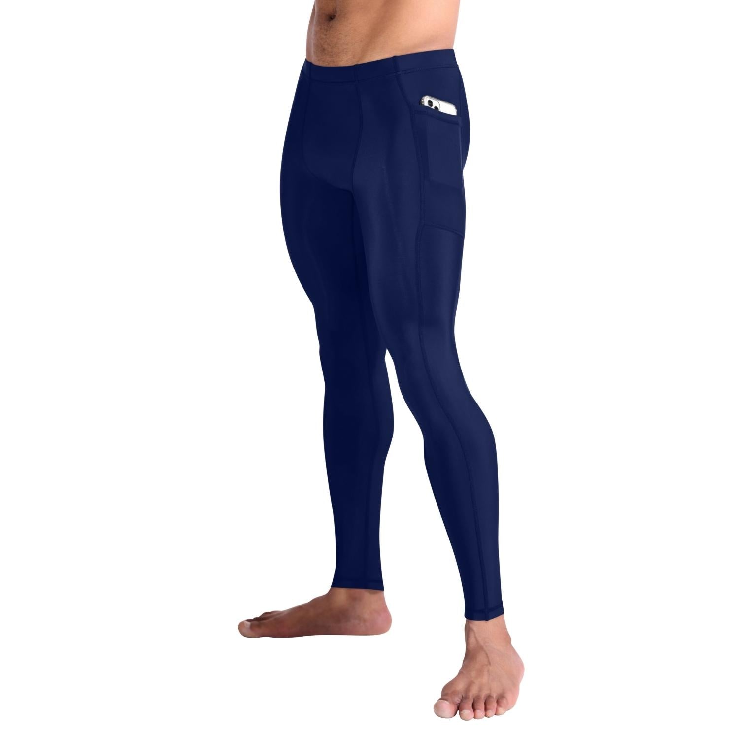 Men's Compression Pants W/ Pockets - Navy