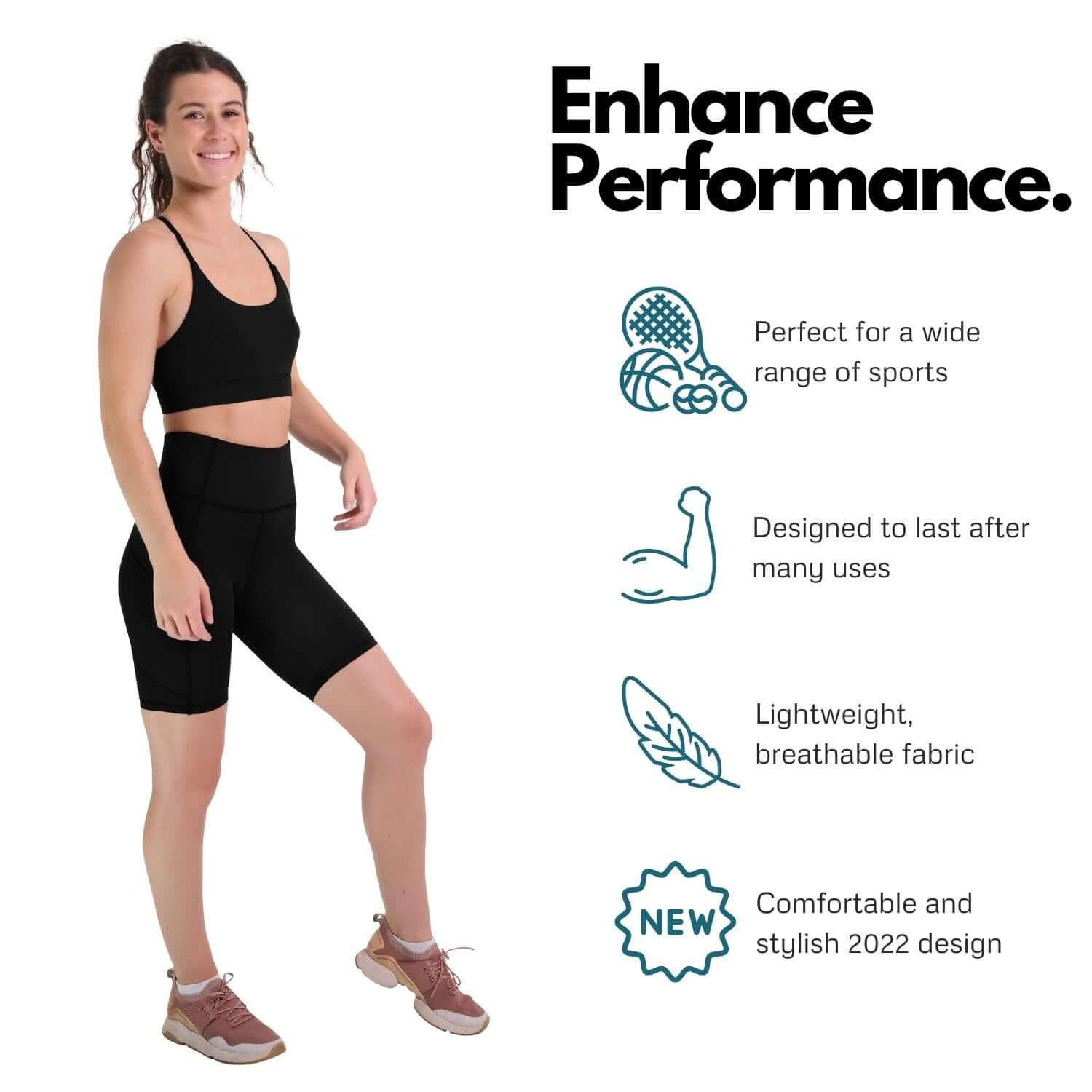 Women's Biker Shorts W/ Pockets - 7" Black