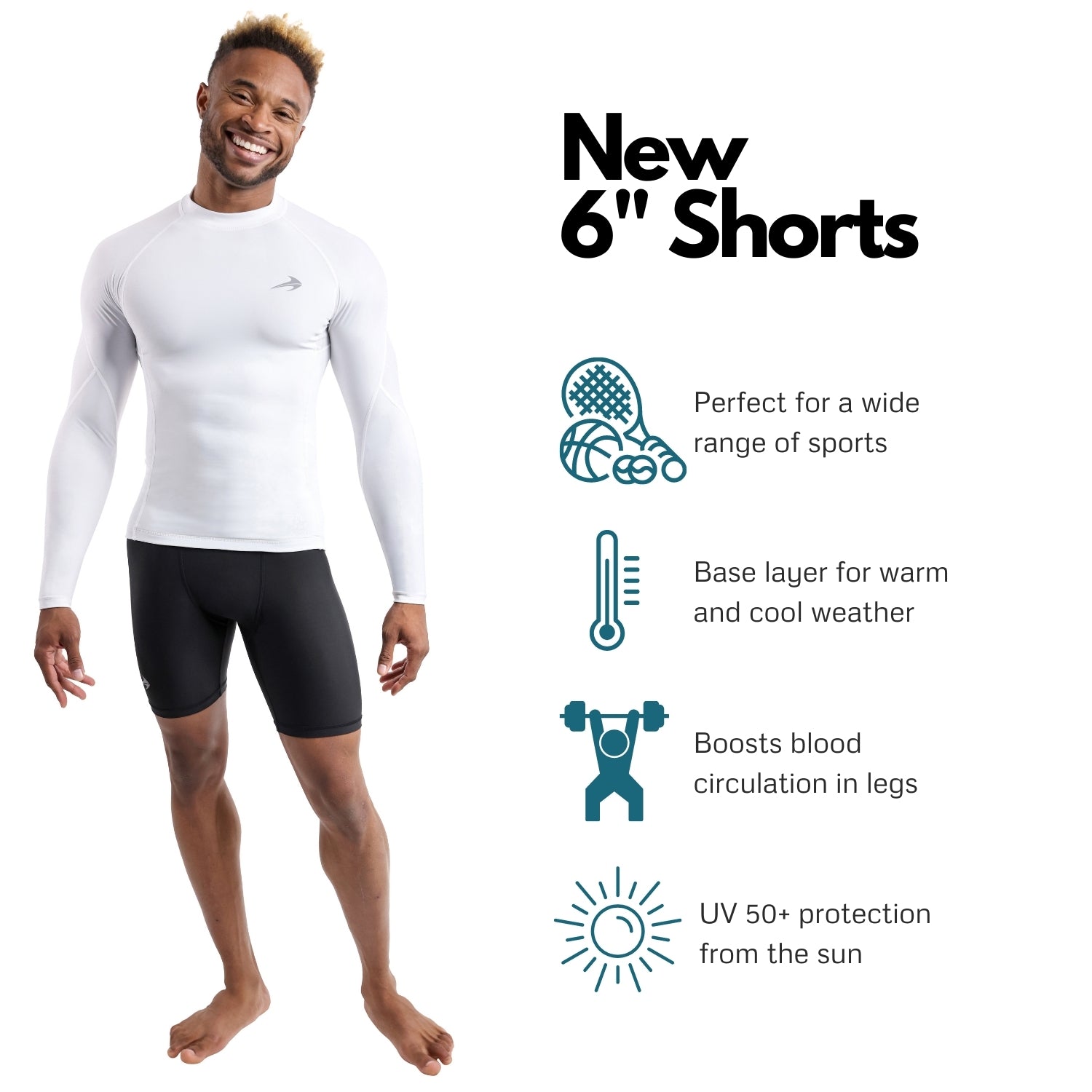 Men's 6" Compression Shorts - Black