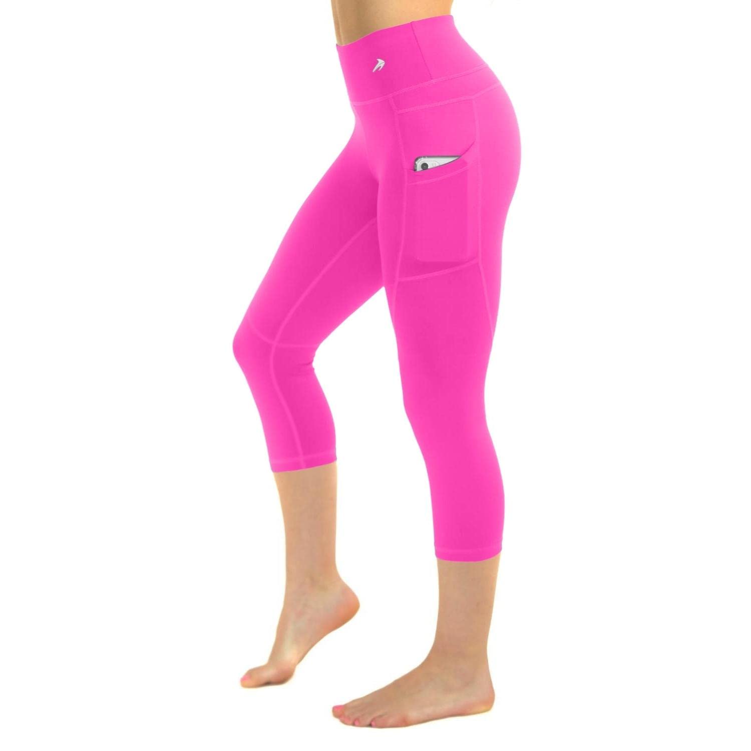 Women's Compression Capris W/ Pockets - Pink