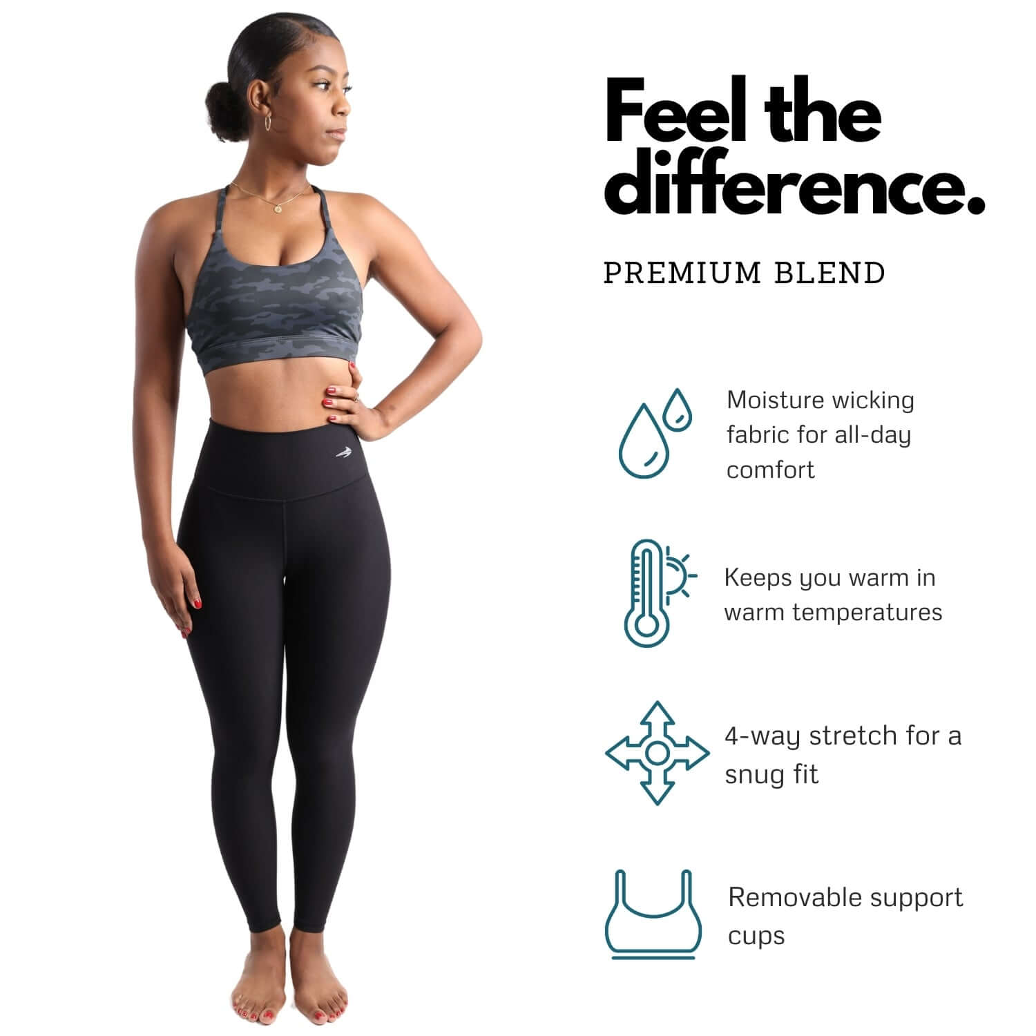 Women's Elite Sports Bra - Camo Black