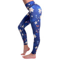 Women's Compression Leggings - Blue Flowers