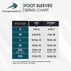 Size Chart for CompressionZ Plantar Fasciitis Socks, RELIEVE FOOT PAIN FAST, REDUCE SWELLING & STABILIZE ANKLE, COMFORTABLE ALL-DAY WEAR