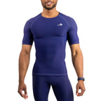 Men's Compression Short Sleeve Shirt - Navy Blue