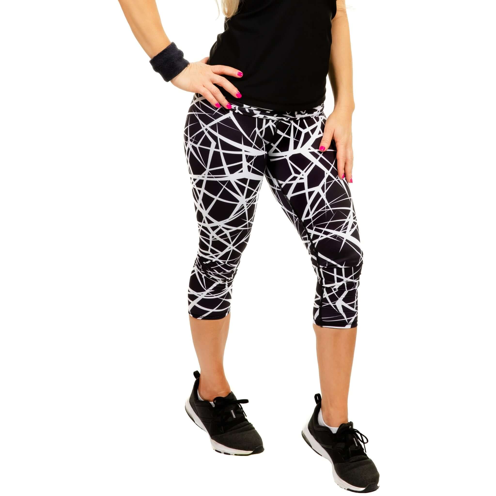 Women's Compression Capris - Tangled White