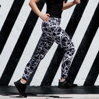 Women's Compression Leggings - Tangled White