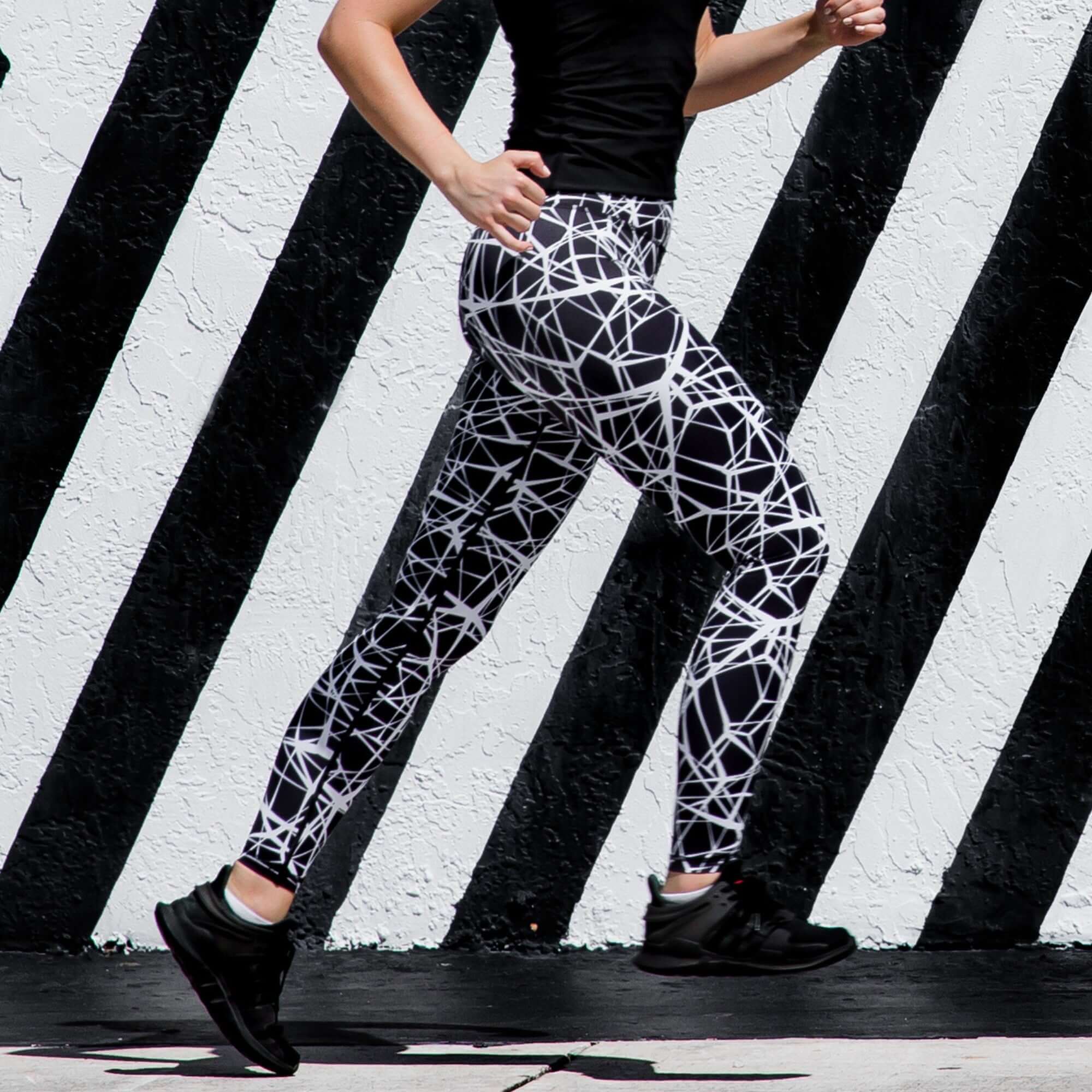 Women's Compression Leggings - Tangled White