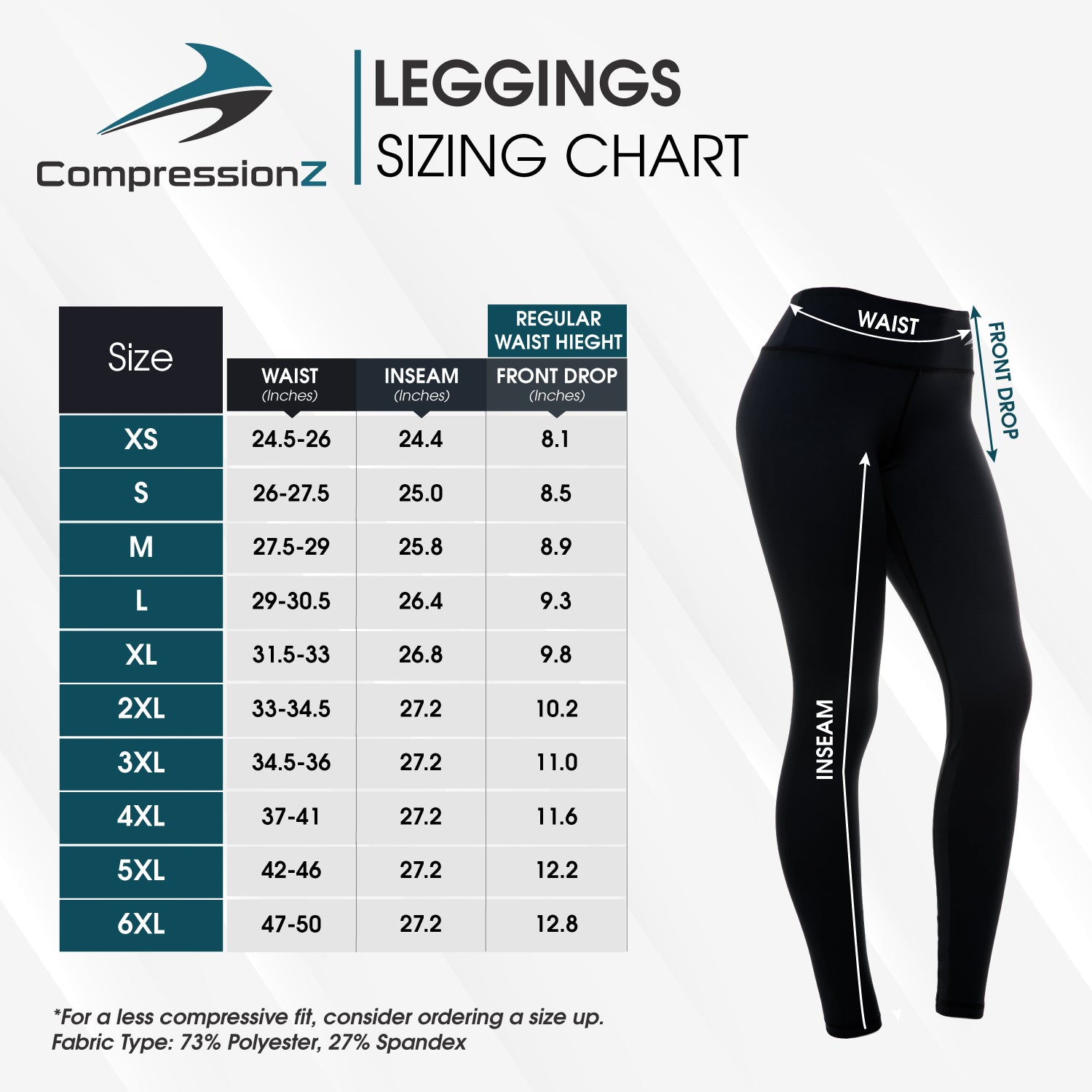Leggings Size Chart 