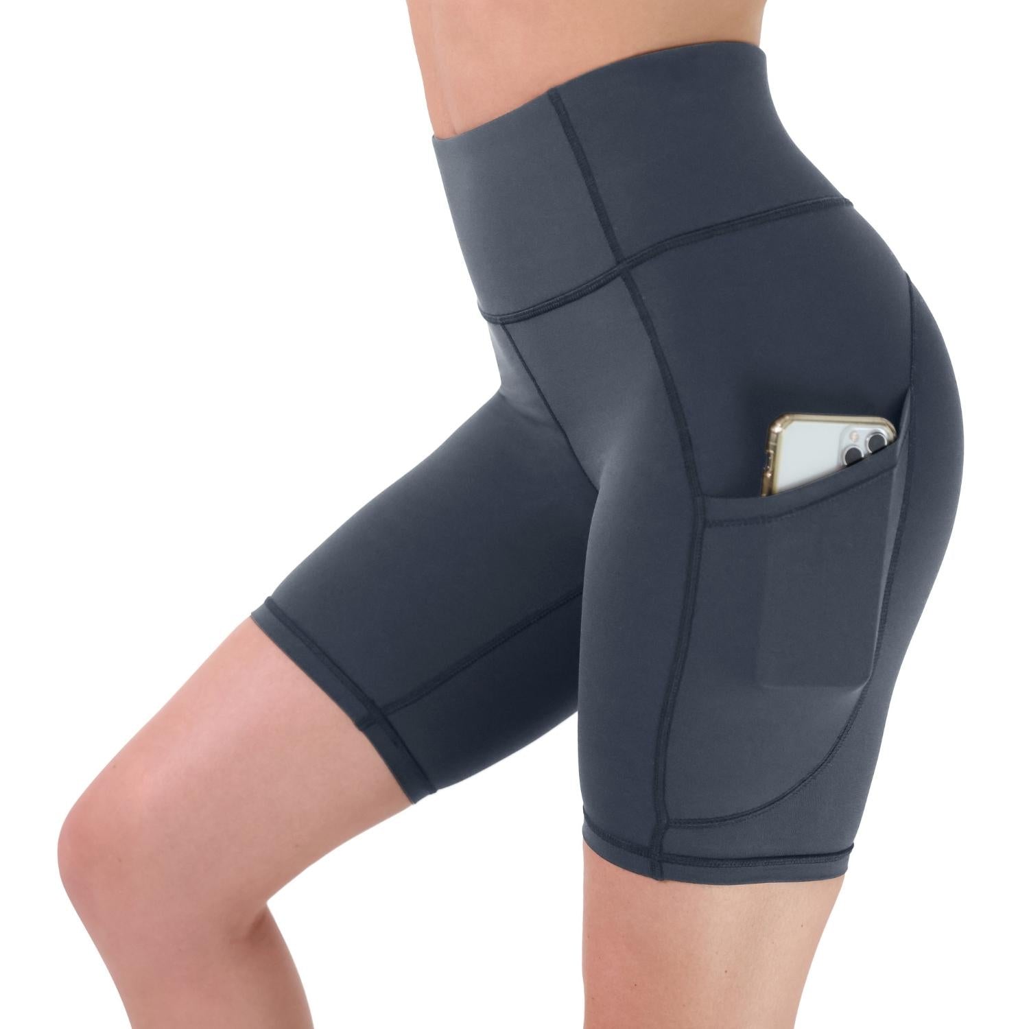 Women's Biker Shorts W/ Pockets - 7" Carbon Gray